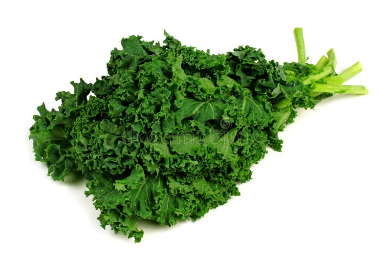 Bunch of kale over a white background