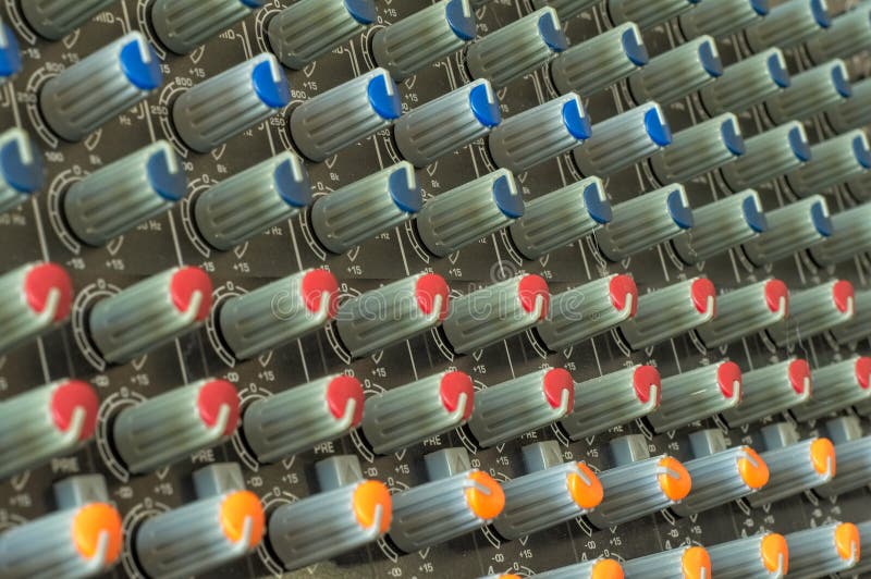 Knobs of a Compact Audio Mixer Stock Image Image of mixing, closeup