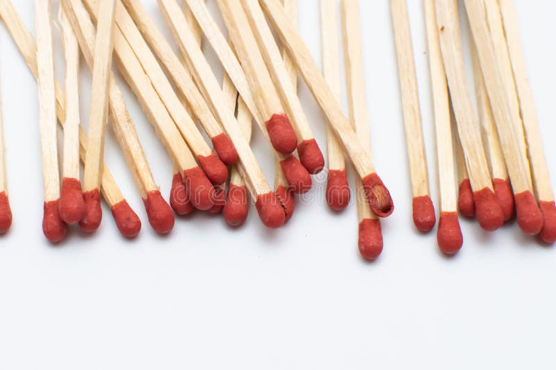 A Bunch Of Match Sticks On A White Background Stock Image Image of detail, background 183972325