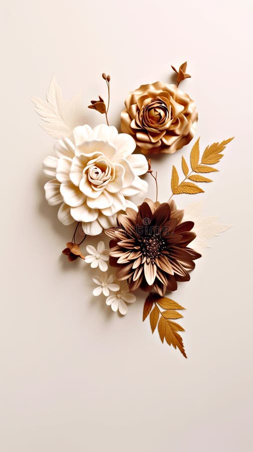 A bunch of paper flowers sitting on top of a table. Generative AI image. vector illustration