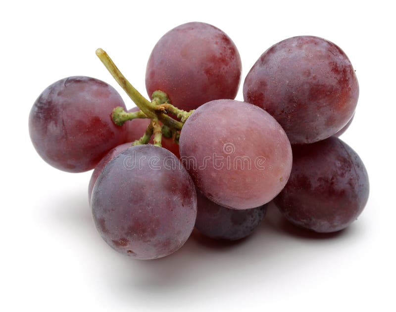 A bunch of red grapes