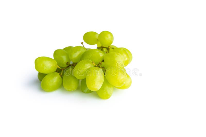 Bunch of ripe green grapes isolated on white background stock images Bunch of ripe green grapes isolated on white background stock images
