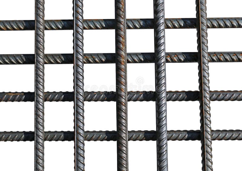 Bunch of several reinforcement bars isolated