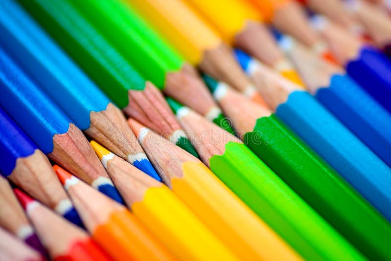 Bunch of sharp colorful pencils