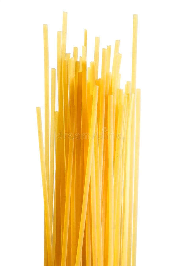 Bunch of spaghetti isolated on white. stock photos