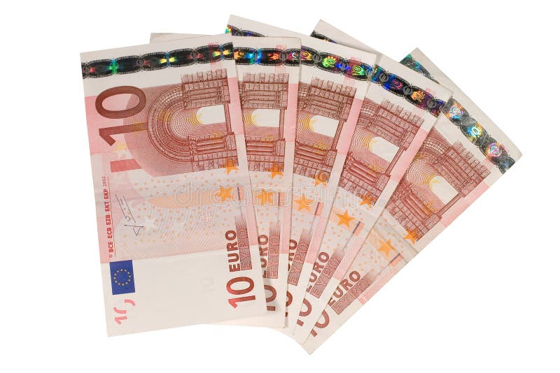 Bunch of ten euro bills
