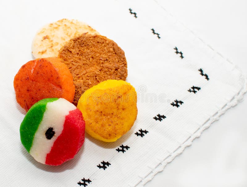 Bunch of typical mexican coconut candies honey cocada traditional mexican f...