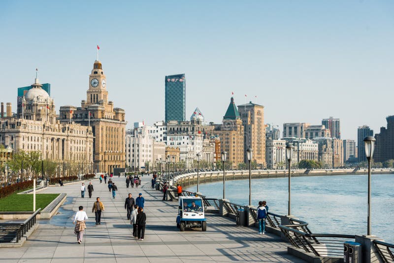 The bund waterfront hangpu river shanghai china