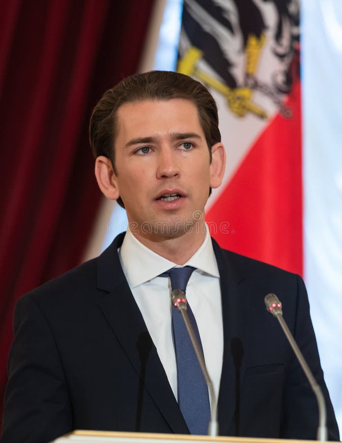 Bundeskanzler der Republik Österreich Sebastian Kurz lizenzfreie stockfotos Bundeskanzler der Republik Österreich Sebastian Kurz lizenzfreie stockfotos