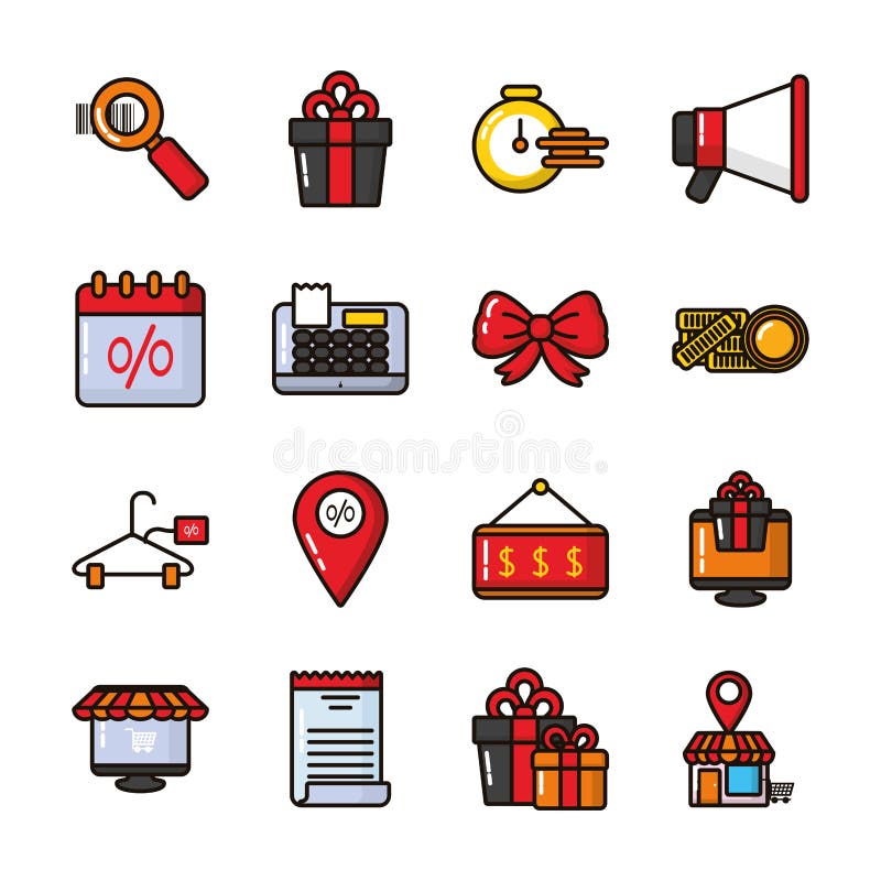 Download Bundle Of Commercial Set Icons Stock Vector - Illustration ...