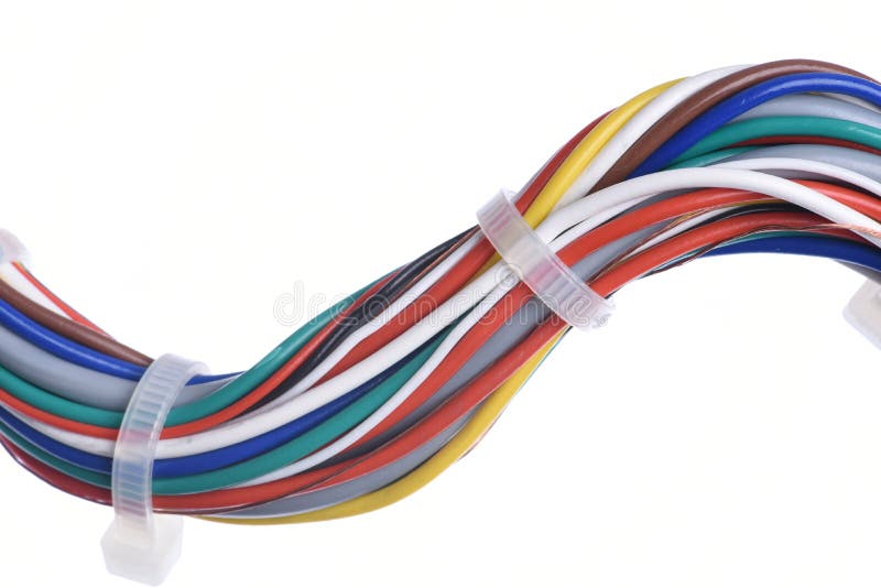 Bundle Electric Colorful Cable with Ties Wire Stock Photo Image of