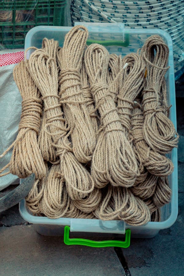 Bundle of Linen Rope for Sale Stock Image Image of roll, knot 129921499