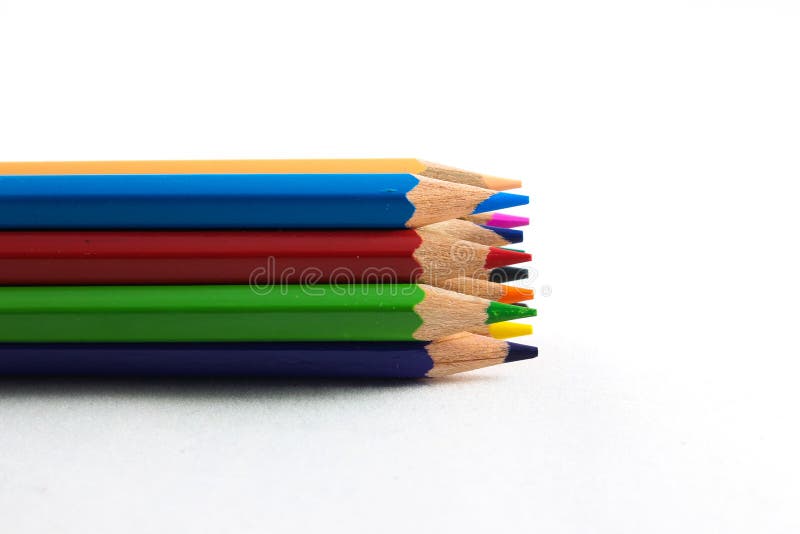 Bundle of Rainbow Colored Pencils Stock Photo Image of detail, purple