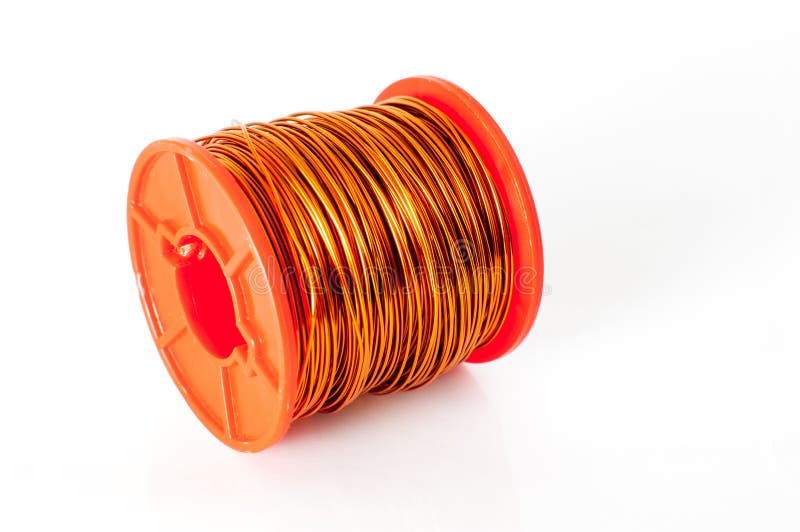 Bundle of Thin Copper Wire Isolated on White Stock Image Image of