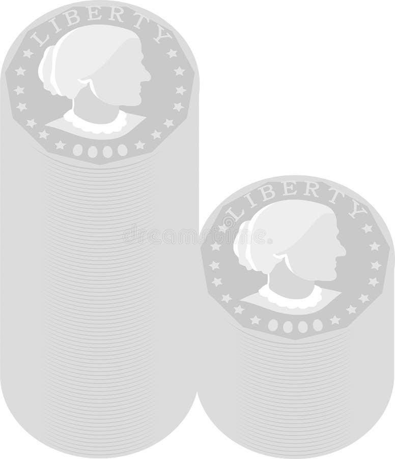 Bundle of US American 100 Cent Coin Stock Vector - Illustration of ...