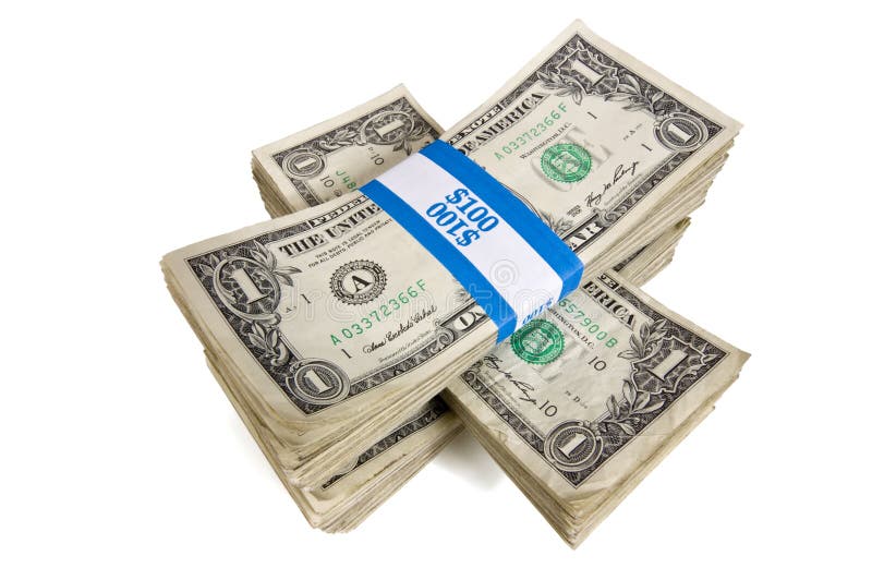Bundles of Cash Stacked stock photo. Image of crisscross 49887358