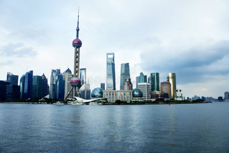 bundpanorama shanghai royaltyfri fotografi bundpanorama shanghai royaltyfri fotografi