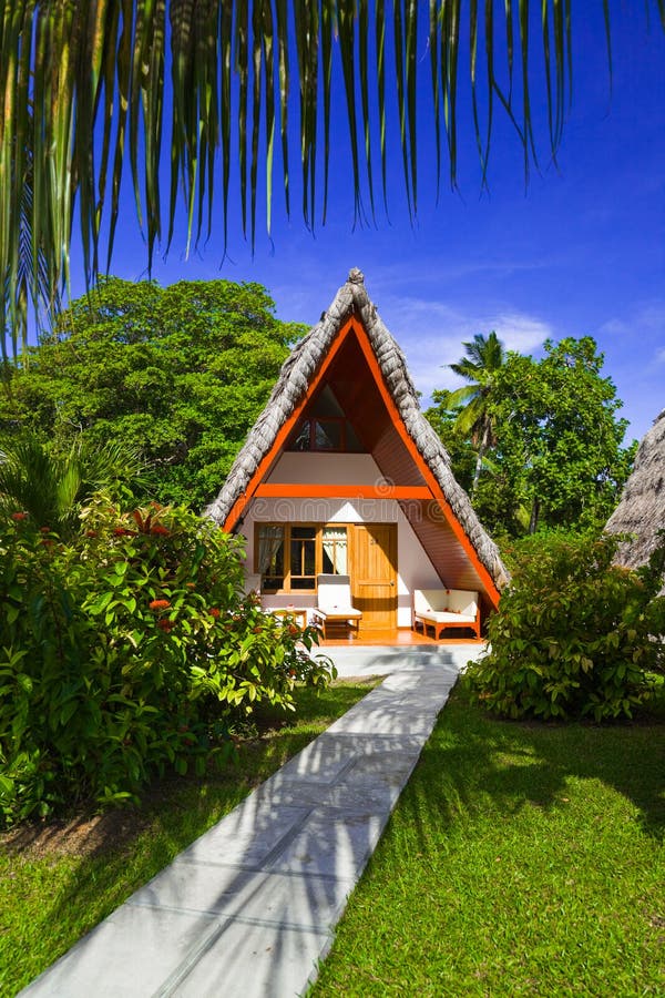 Bungalow in hotel at tropical beach, Seychelles