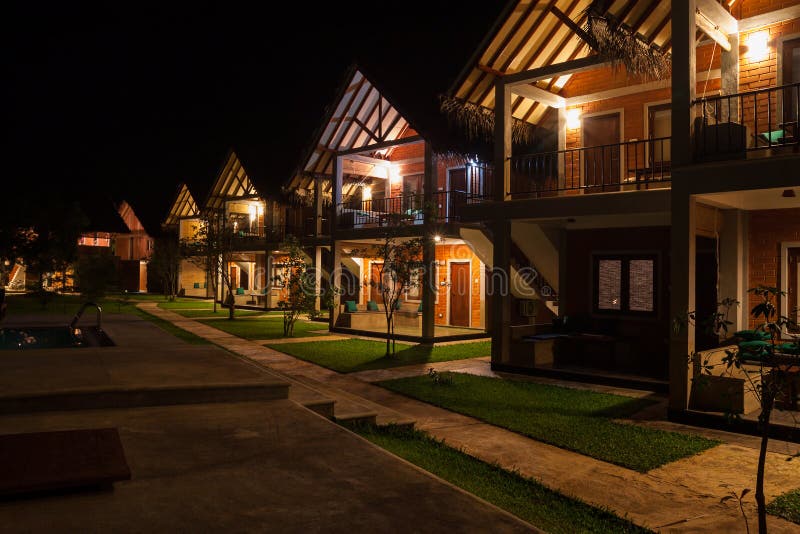 Bungalows in the jungle stock photo Bungalows in the jungle stock photo