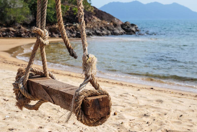 Bungee Jumping on the Beach of a Tropical Stock Image Image of