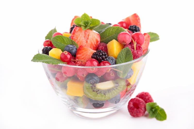 Bunke av fruktsallad arkivfoto Bunke av fruktsallad arkivfoto