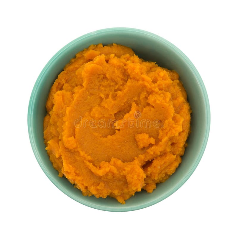 Bunke av fyllning för pumpapaj på vit bakgrund royaltyfri foto Bunke av fyllning för pumpapaj på vit bakgrund royaltyfri foto