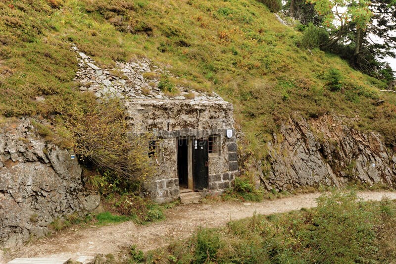 Bunker built in the rock stock photo. Image of military - 89586482