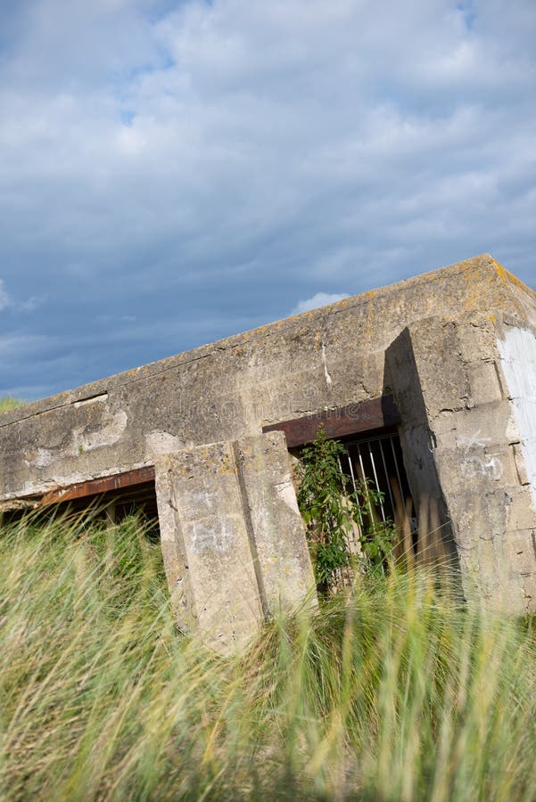 Bunker in normandy stock image. Image of military, battery - 117946751