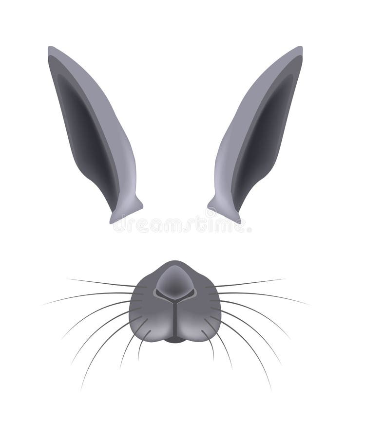 Bunny Animal Face Filter Template Video Chat Photo Effect Vector Isolated  Icon Stock Vector - Illustration of mask, nose: 98121851