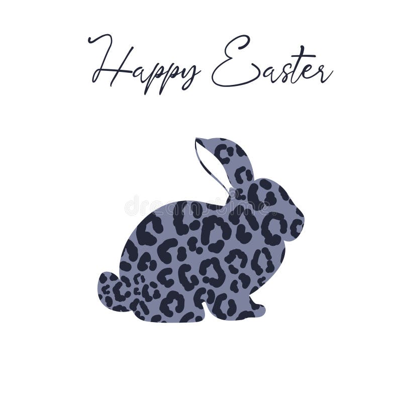Bunny Cheetah Print Blue Silhouette Easter Card T Shirt Illustration. Stock Vector - Illustration of white, animal: 214496411 Bunny Cheetah Print Blue Silhouette Easter Card T Shirt Illustration. Stock Vector - Illustration Of White, Animal: 214496411