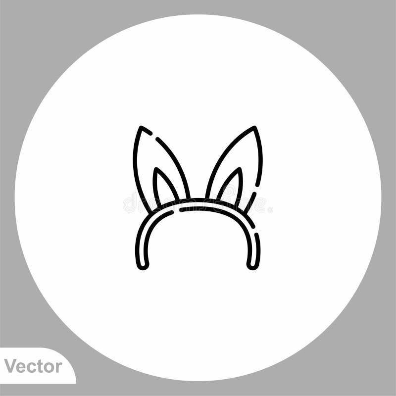 Bunny Ears Headband Vector Icon Sign Symbol Stock Vector Illustration