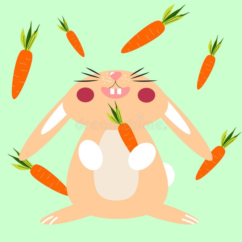 Easter Bunny Carrot Backgrounds Stock Illustrations 77 Easter Bunny