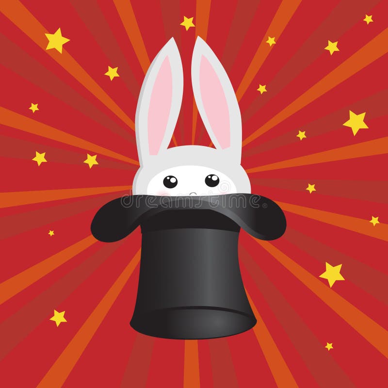 Bunny in the hat stock illustration