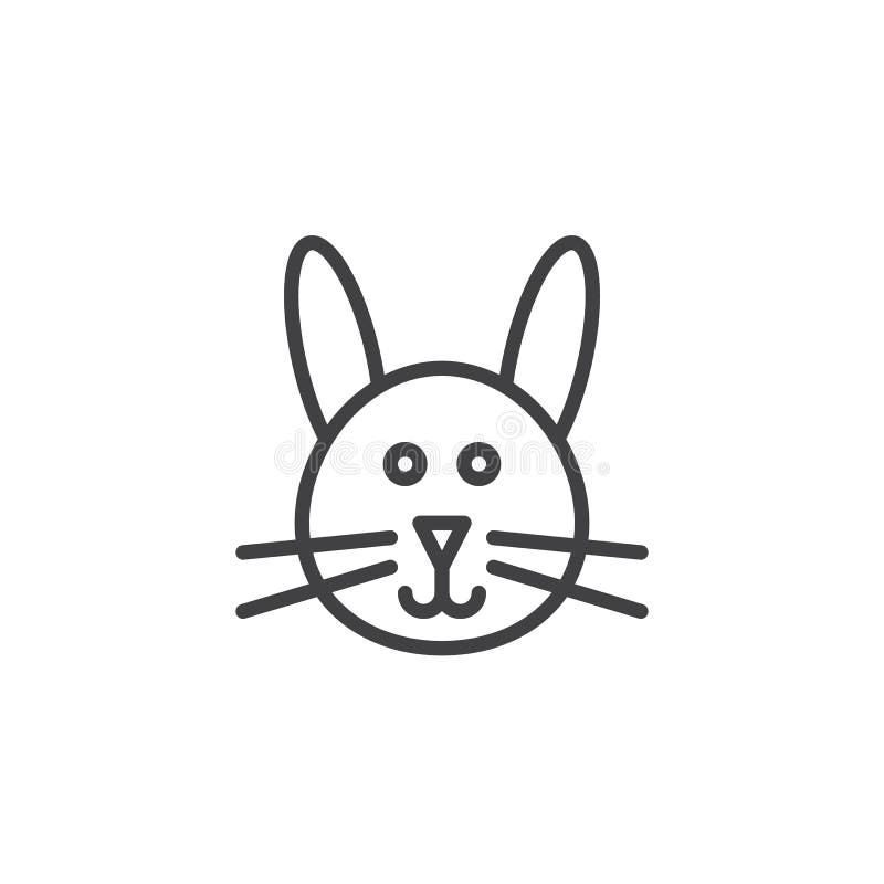Download Bunny head line icon stock vector. Illustration of cartoon ...
