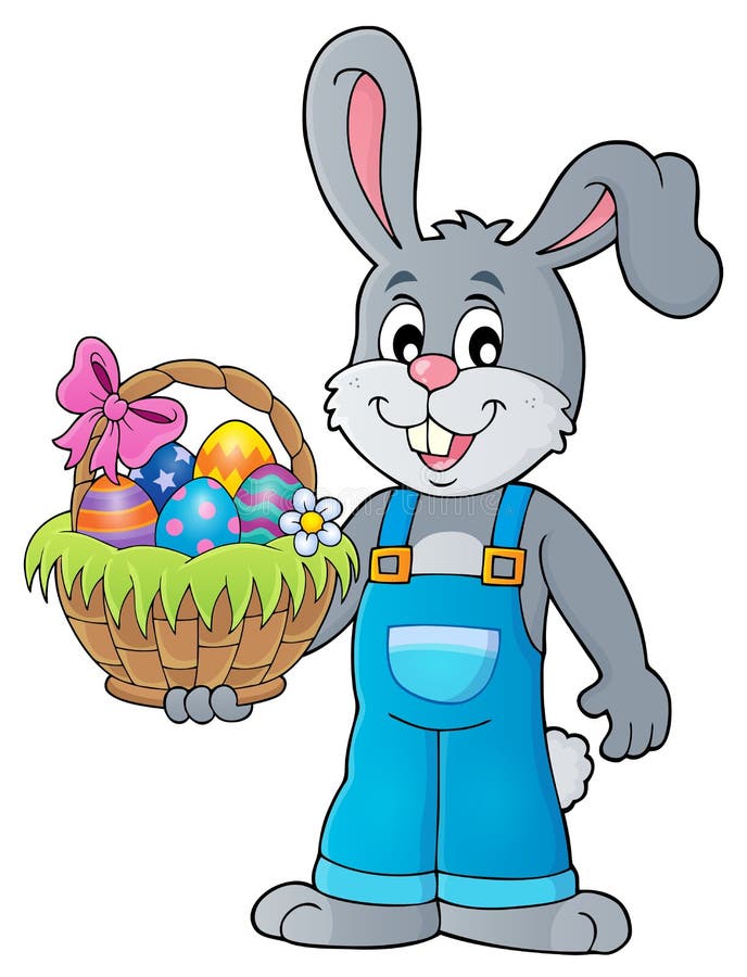 Bunny holding Easter basket theme 1