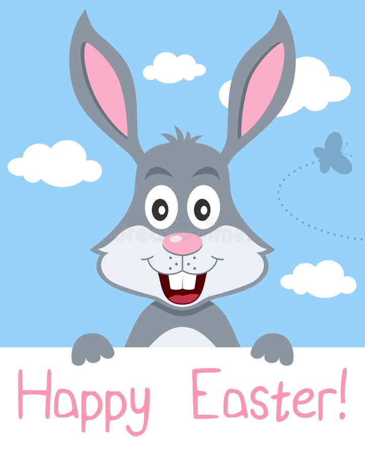 Bunny Πάσχας ευχετήρια κάρτα ελεύθερη απεικόνιση δικαιώματος