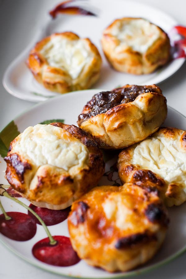 Buns with cottage cheese stock images Buns with cottage cheese stock images