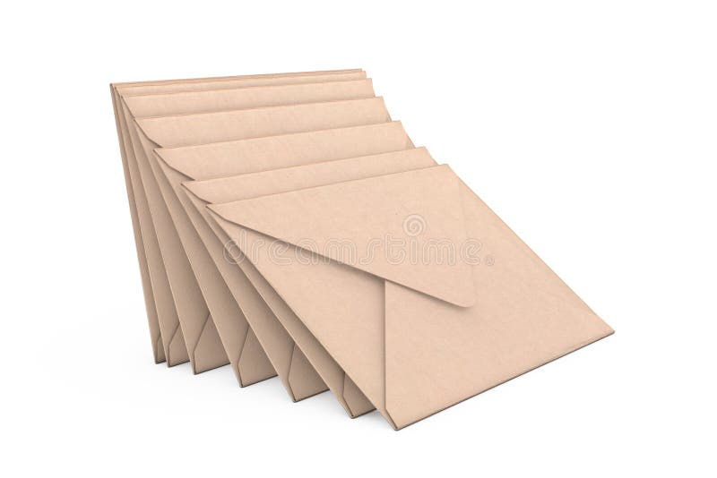 Bunt av det bruna tomma kuvertet framf? rande 3d vektor illustrationer