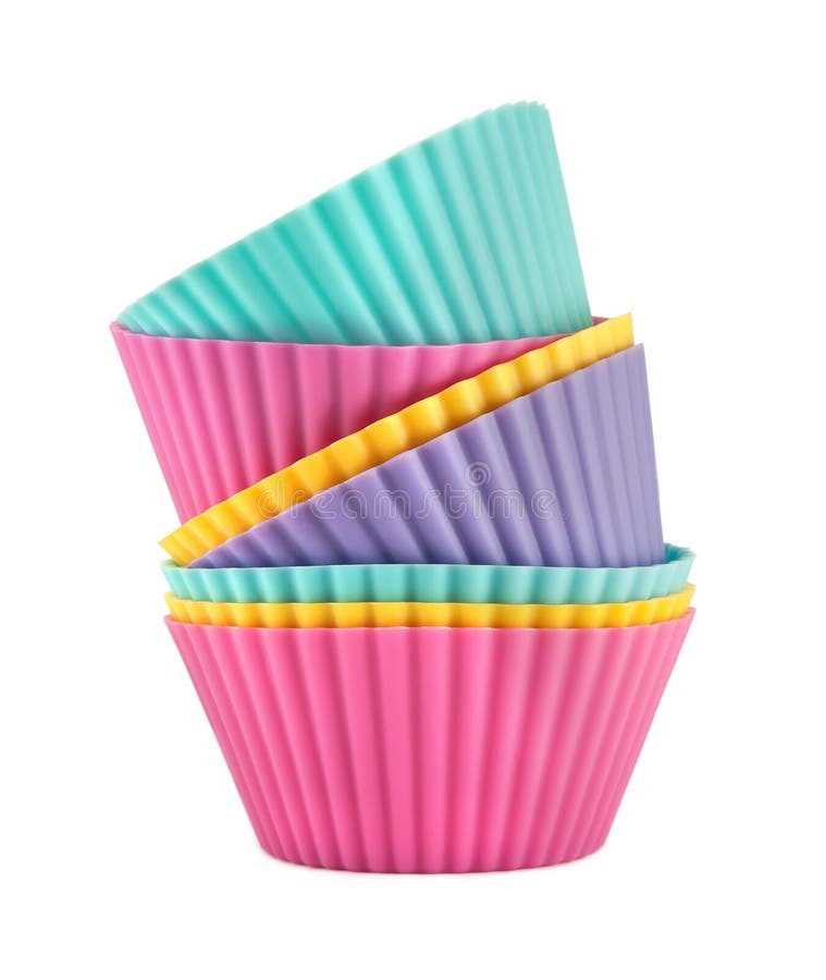 Bunt av pappers- koppar för färgrik muffin arkivfoto