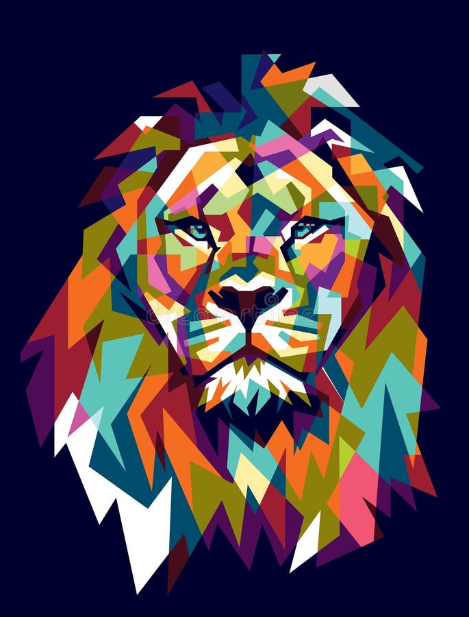 Bunt Löwe Lion Logo Kreative Grafik