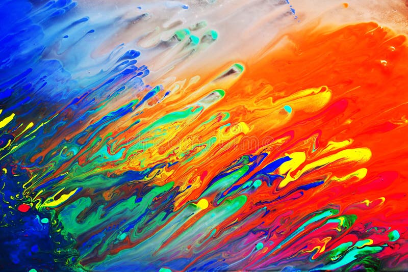 Colorful abstract acrylic painting. Natural dynamic mixture of colors flow background. Colorful abstract acrylic painting. Natural dynamic mixture of colors flow background