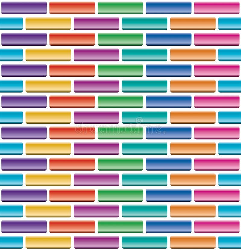 Bunte Backsteinmauer stock abbildung