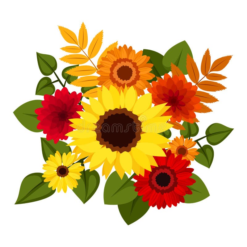 Bunte Blumen des Herbstes. lizenzfreie abbildung Bunte Blumen des Herbstes. lizenzfreie abbildung