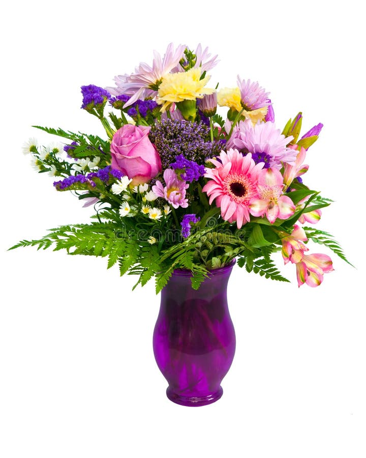 Bunte Blumenblumenstraußanordnung im Vase