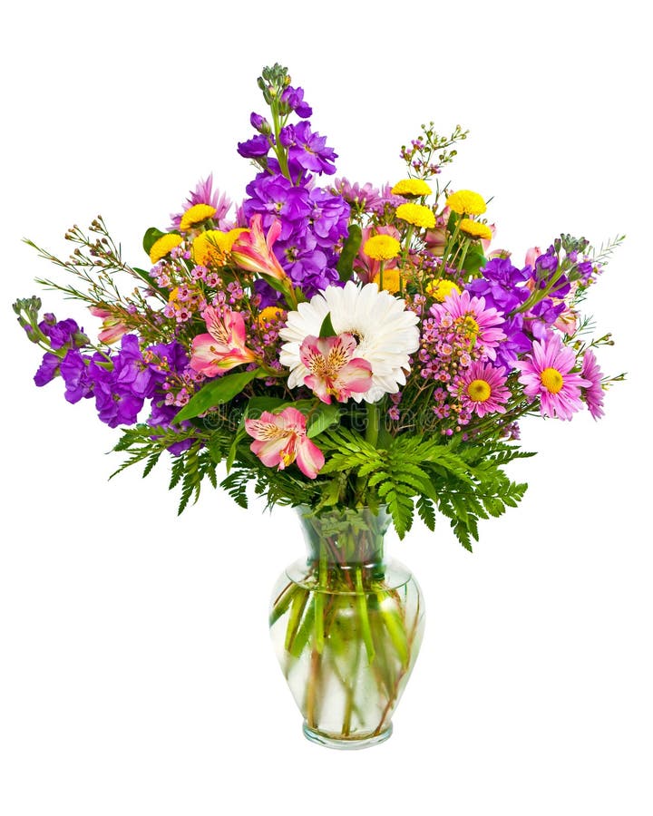 Bunte Blumenblumenstraußanordnung im Vase