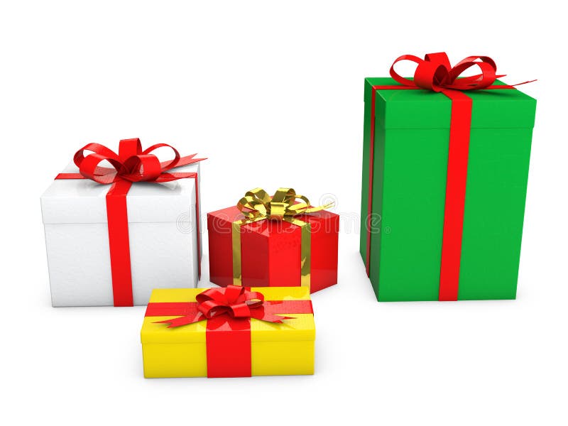 Bunte Geschenkboxen 3d lizenzfreie abbildung