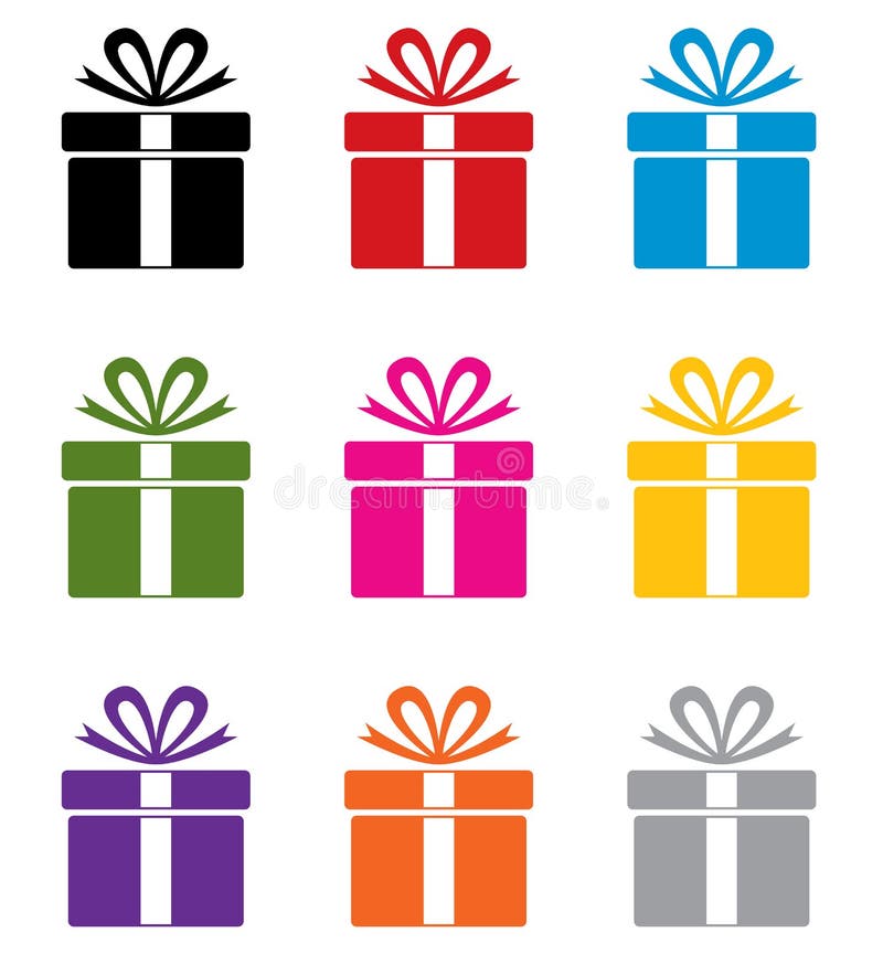Bunte Geschenkkastensymbole vektor abbildung