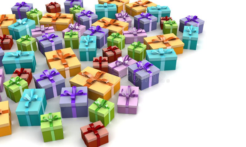 Bunte Geschenkkästen auf dem Fußboden vektor abbildung