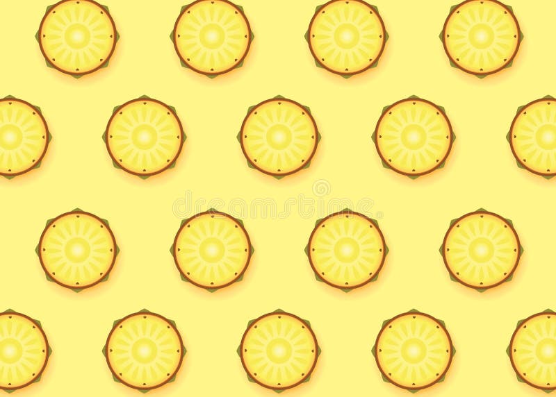 Bunte klare Hintergrundfarbe mit Draufsichtananasfrucht schneidet Muster Modisches modernes Pop-Arten-Design des Vektors stock abbildung