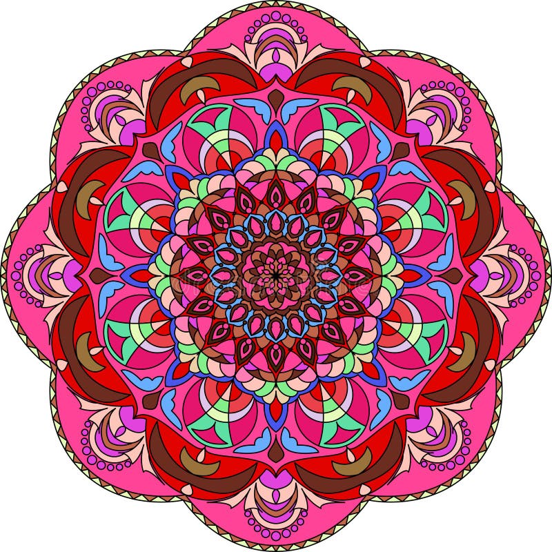 Bunte Mandala für Malbuch Dekorative runde Verzierungen stock abbildung Bunte Mandala für Malbuch Dekorative runde Verzierungen stock abbildung